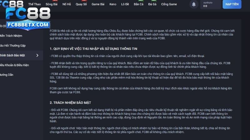 Chính sách thưởng tại Fc88 được công khai rõ ràng