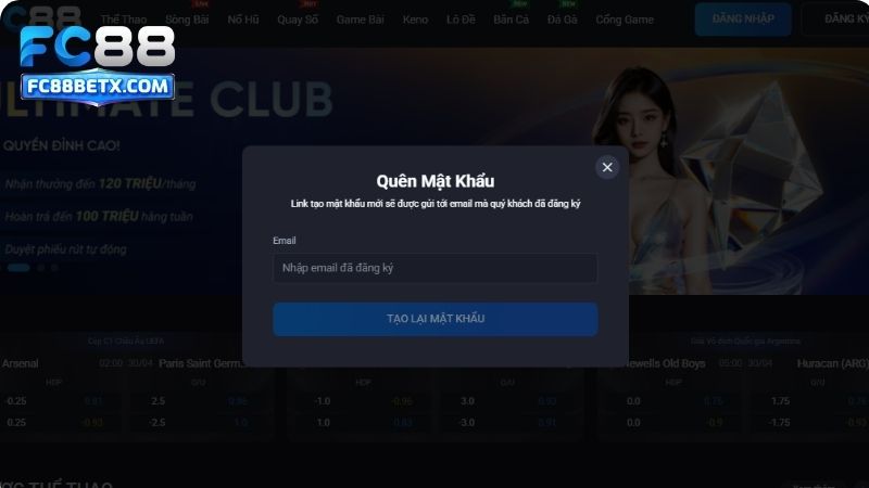 Sử dụng tính năng "Quên mật khẩu" để khôi phục nếu không may bị quên